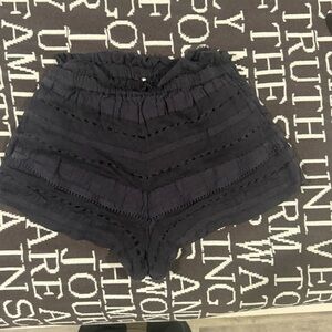 Free People Sedona Shorts Black XS Cotton Elastic Waist Boho